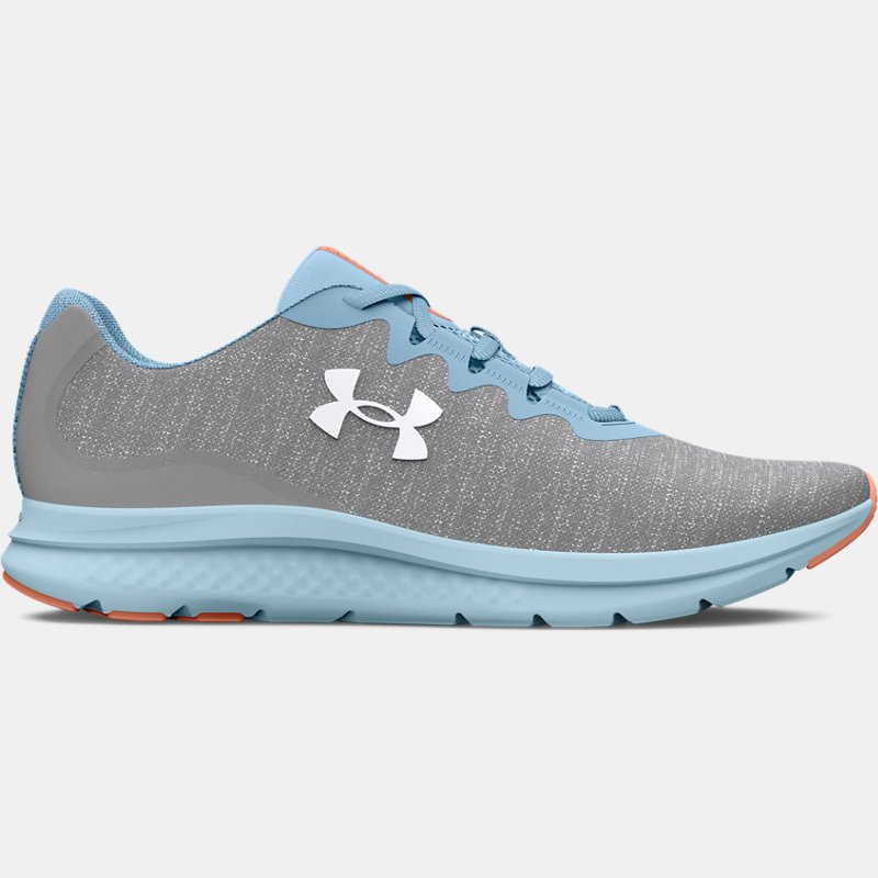 Women's Under Armour Charged Impulse 3 Knit Running Shoes Mod Gray / Blizzard / White 42.5